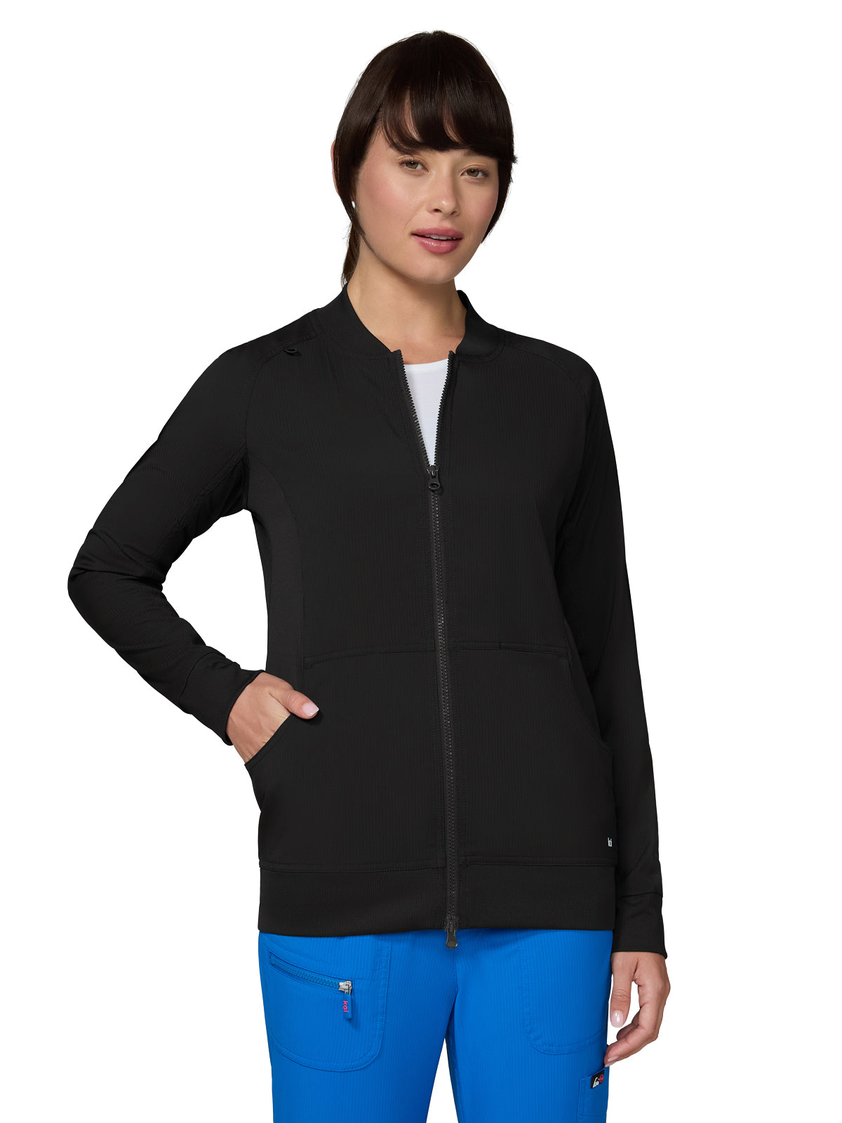 koi- Essentials - Women's Four-Pocket Zipper-Front Scrub Jacket