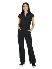 koi - Solis - Women's Nine-Pocket Zipper Front Boot Cut Anja Jumpsuit