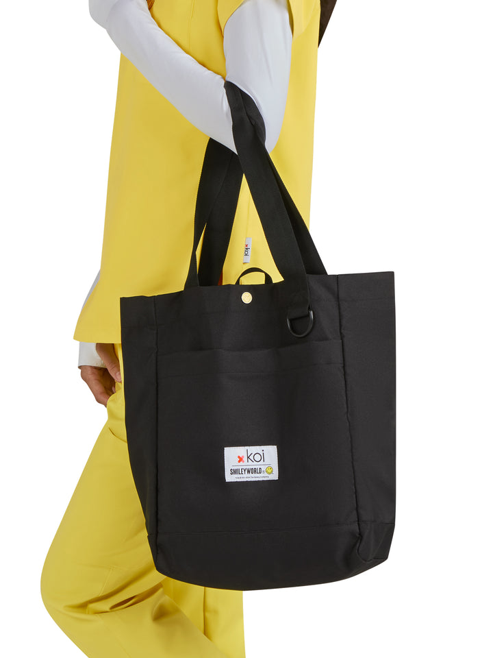 koi - Smiley World - Interior Zipper Pocket Smiley Everyday Tote Bag