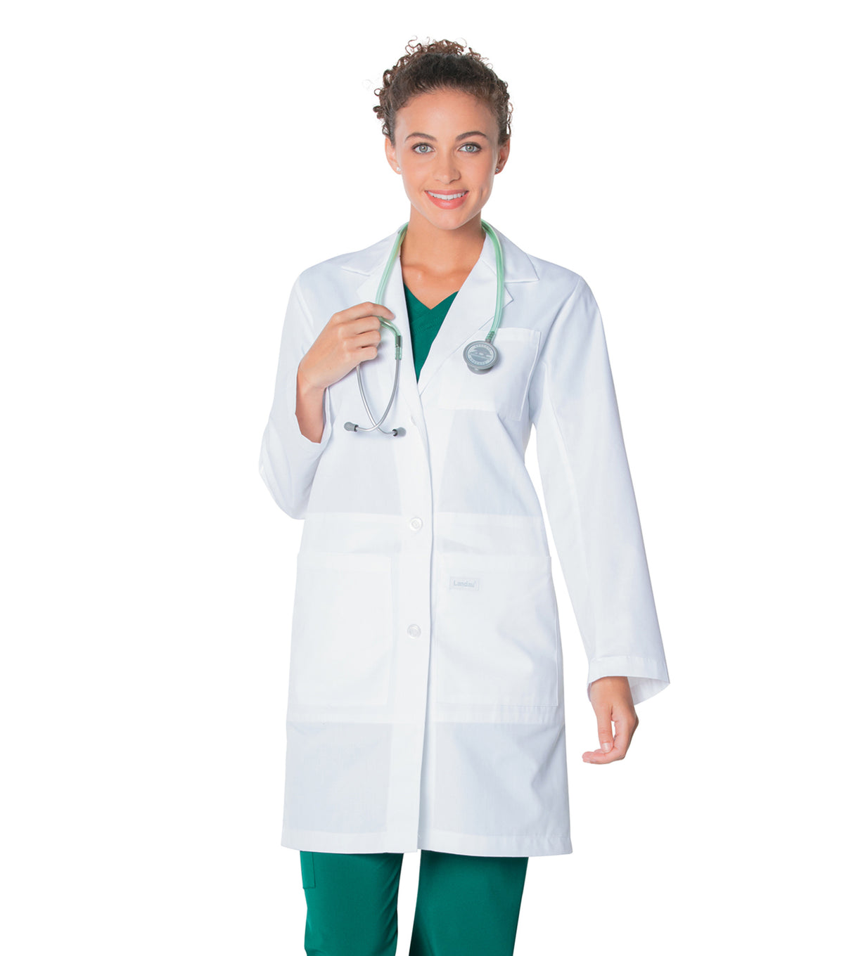 Landau - Essential Lab Coats - Women's Five-Pocket 36.5" Full-Length Tablet Lab Coat