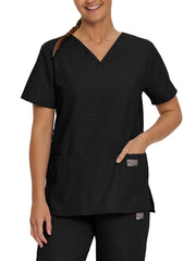 Landau - ScrubZone - Women's Three-Pocket Clean Back V-Neck Top