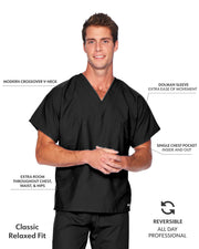 Landau - Essentials - Unisex One-Pocket Reversible V-Neck Top