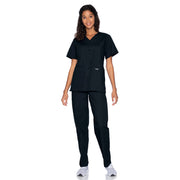 Landau - Essentials - Women's Four-Pocket Snap-Front V-Neck Top