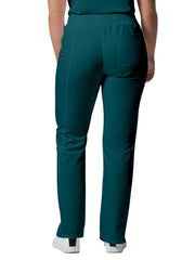 Landau - ProFlex - Women's Five-Pocket Mid-Rise Rib-Knit Elastic Waist Straight Leg Pant