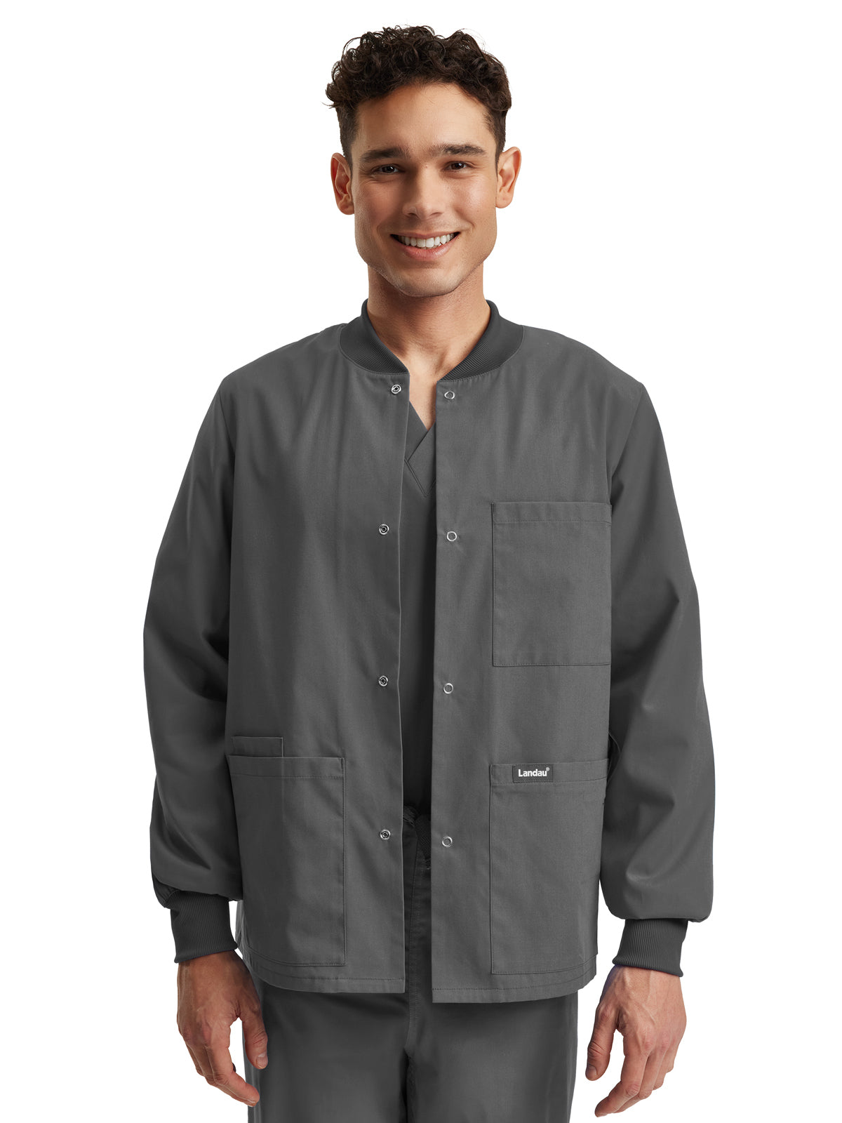 Landau - Essentials - Unisex Five-Pocket Snap Front Warm-Up Jacket