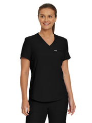 Landau - Forward - Women's Two-Pocket Shirttail Hemline V-Neck Top