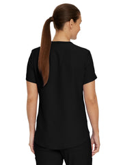 Landau - Forward - Women's Two-Pocket Shirttail Hemline V-Neck Top