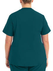 Landau - Forward - Women's Two-Pocket Shirttail Hemline V-Neck Top