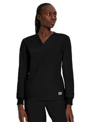 Landau - ScrubZone - Unisex No-Pocket Crossover V-Neck Long-Sleeve Top