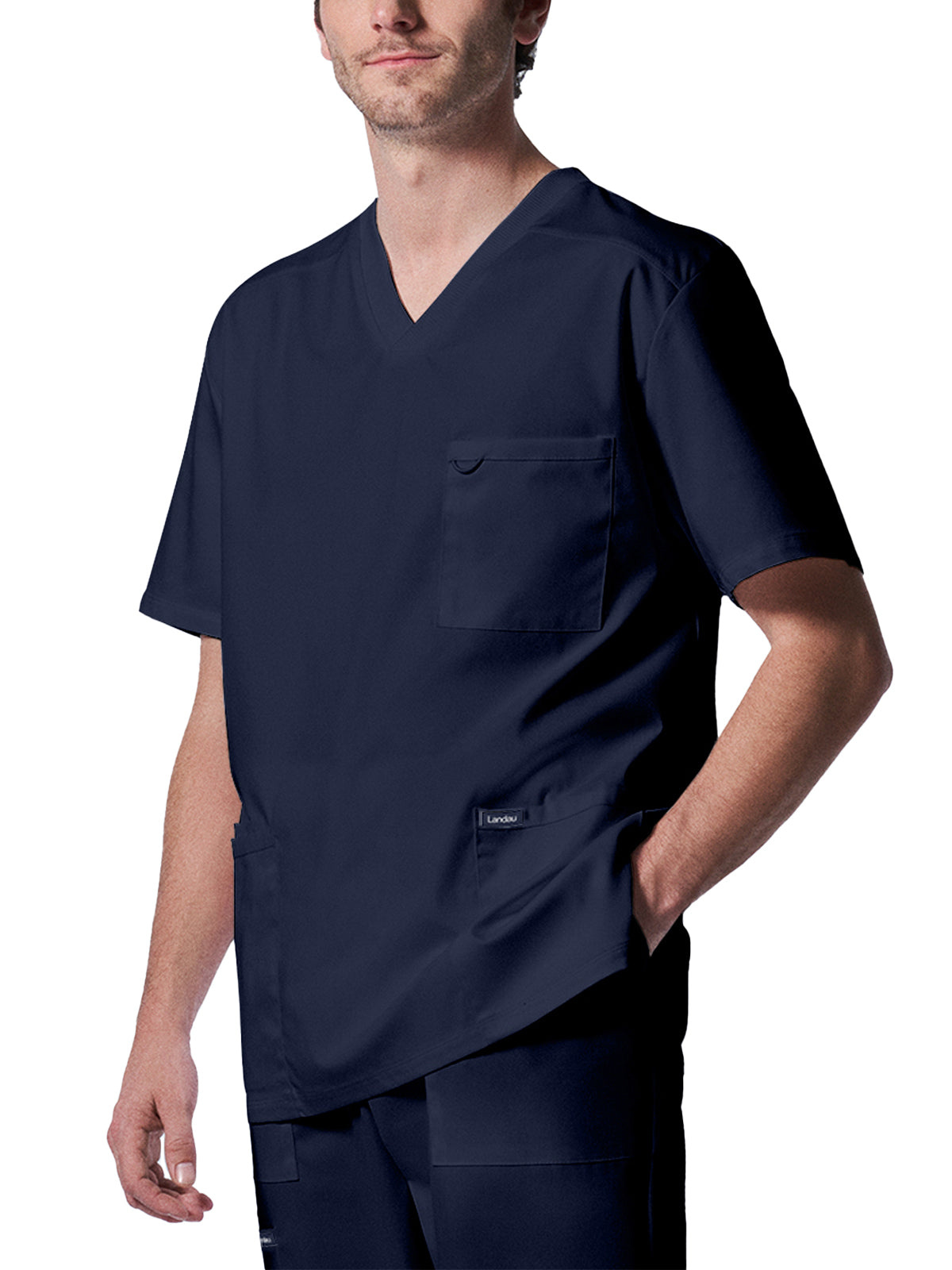 Landau - ProFlex - Men's Four-Pocket Back Yoke V-Neck Top