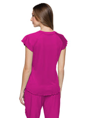 Med Couture - MC Layers - Women's 1-Pocket Lettuce-Edged Top