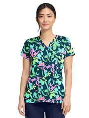 Med Couture - Prints - Women's 2-Pocket V-Neck Print Top