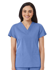 Maevn - Red Panda - Women's V-Neck Two Pocket Top