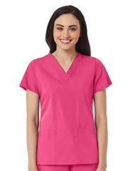 Maevn - Red Panda - Women's V-Neck Two Pocket Top