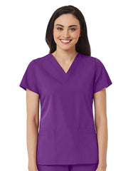Maevn - Red Panda - Women's V-Neck Two Pocket Top