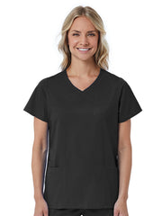 Maevn - Red Panda - Women's Three-Pocket Curved Mock Wrap Top