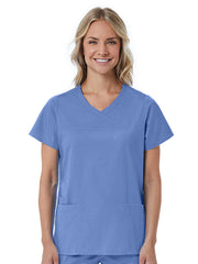 Maevn - Red Panda - Women's Three-Pocket Curved Mock Wrap Top