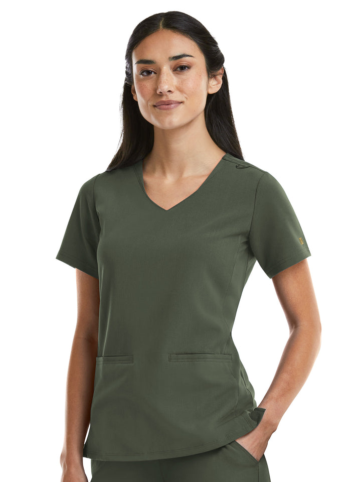 Maevn - Matrix Pro - Women's Two-Pocket Curved V-Neck Top