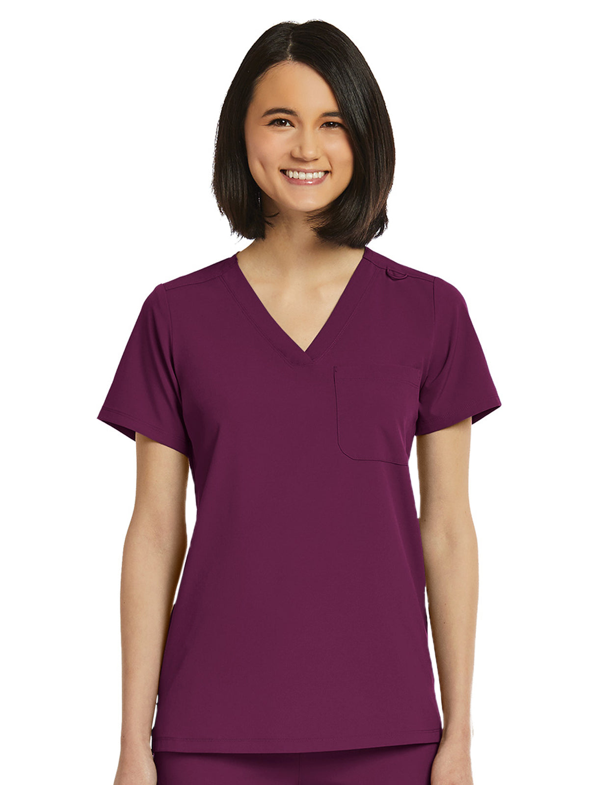 ScrubJoy Originals - Women's Fitted One-Pocket V-Neck Top
