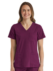 ScrubJoy Originals - Women's Fitted Six-Pocket V-Neck Top