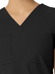 Parkley Kinetic - Women's Two-Pocket CELINE Tuck Band V-Neck Top
