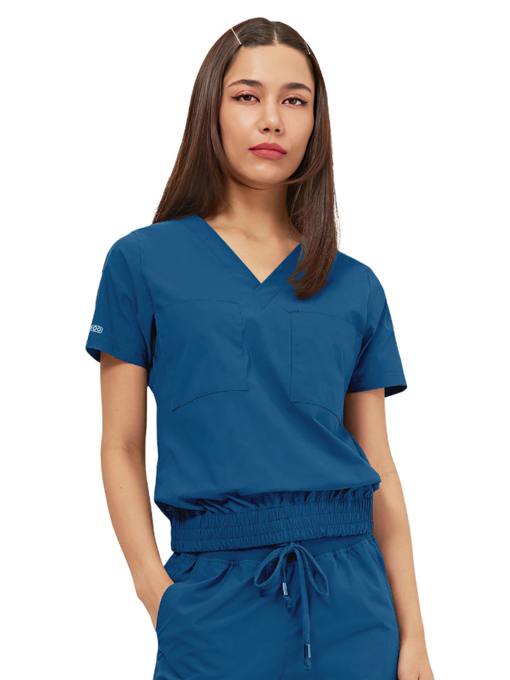Parkley Quantum - Women's Two-Pocket LUNA Tuck Band V-Neck Top