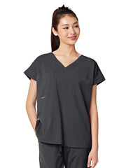 Parkley ABC - Women's Oversized Two-Pocket Dolman REMY V-Neck Top