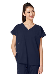 Parkley ABC - Women's Oversized Two-Pocket Dolman REMY V-Neck Top