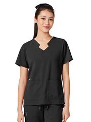 Parkley ABC - Women's Two-Pocket TESS Mandarin Mock Wrap Top