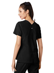 Parkley ABC - Women's Two-Pocket TESS Mandarin Mock Wrap Top