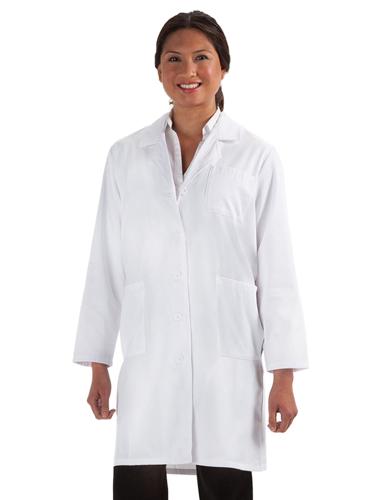 Prestige Medical - Unisex Three-Pocket Full-Length Lab Coat