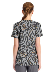 Infinity - Women's 3-Pocket Round Neck Print Top