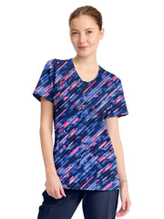 Infinity - Women's 3-Pocket Round Neck Print Top