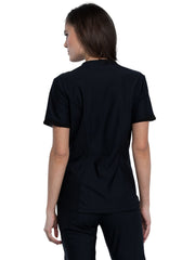Cherokee - Form - Women's 2-Pocket Curved Hemline V-Neck Top