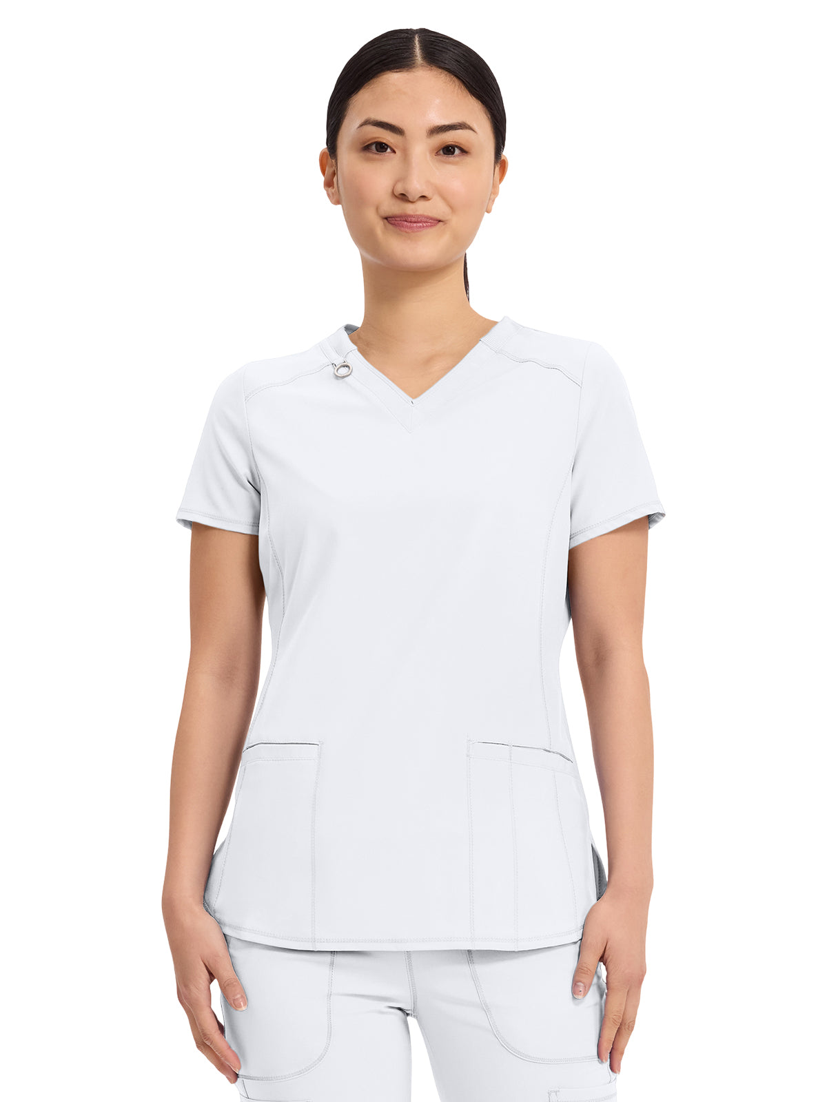 Infinity - Women's 2 Pocket Princess Seams V-Neck Top