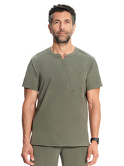 Medelita Scrubs - Men's 3-Pocket Cirrus Split Crew Neck Scrub Top