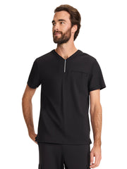 Medelita Scrubs - Men's 3-Pocket Ponte Quarter Zip V-Neck Scrub Top