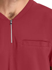 Medelita Scrubs - Men's 3-Pocket Ponte Quarter Zip V-Neck Scrub Top