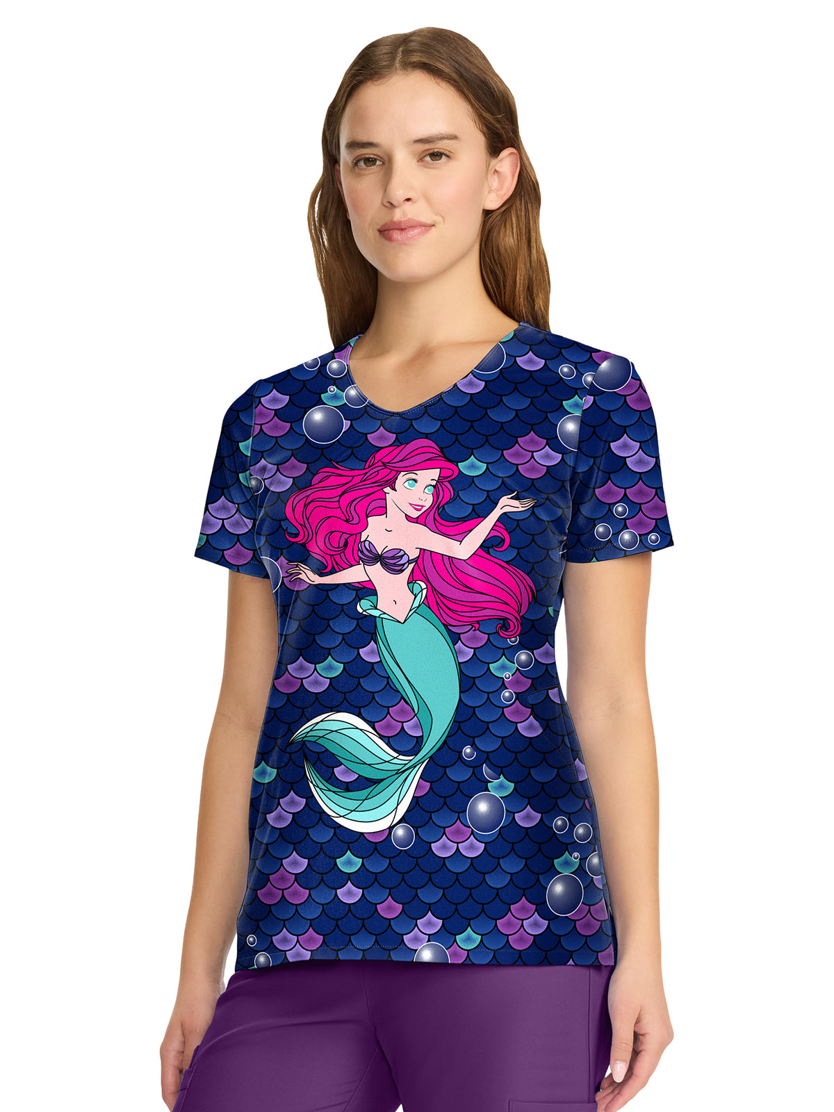 Cherokee - Tooniforms - Women's 2-Pocket V-Neck Print Top