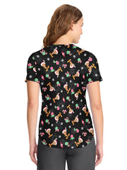 Cherokee - Tooniforms - Women's V-Neck Print Top
