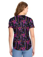 Cherokee - Tooniforms - Women's V-Neck Print Top