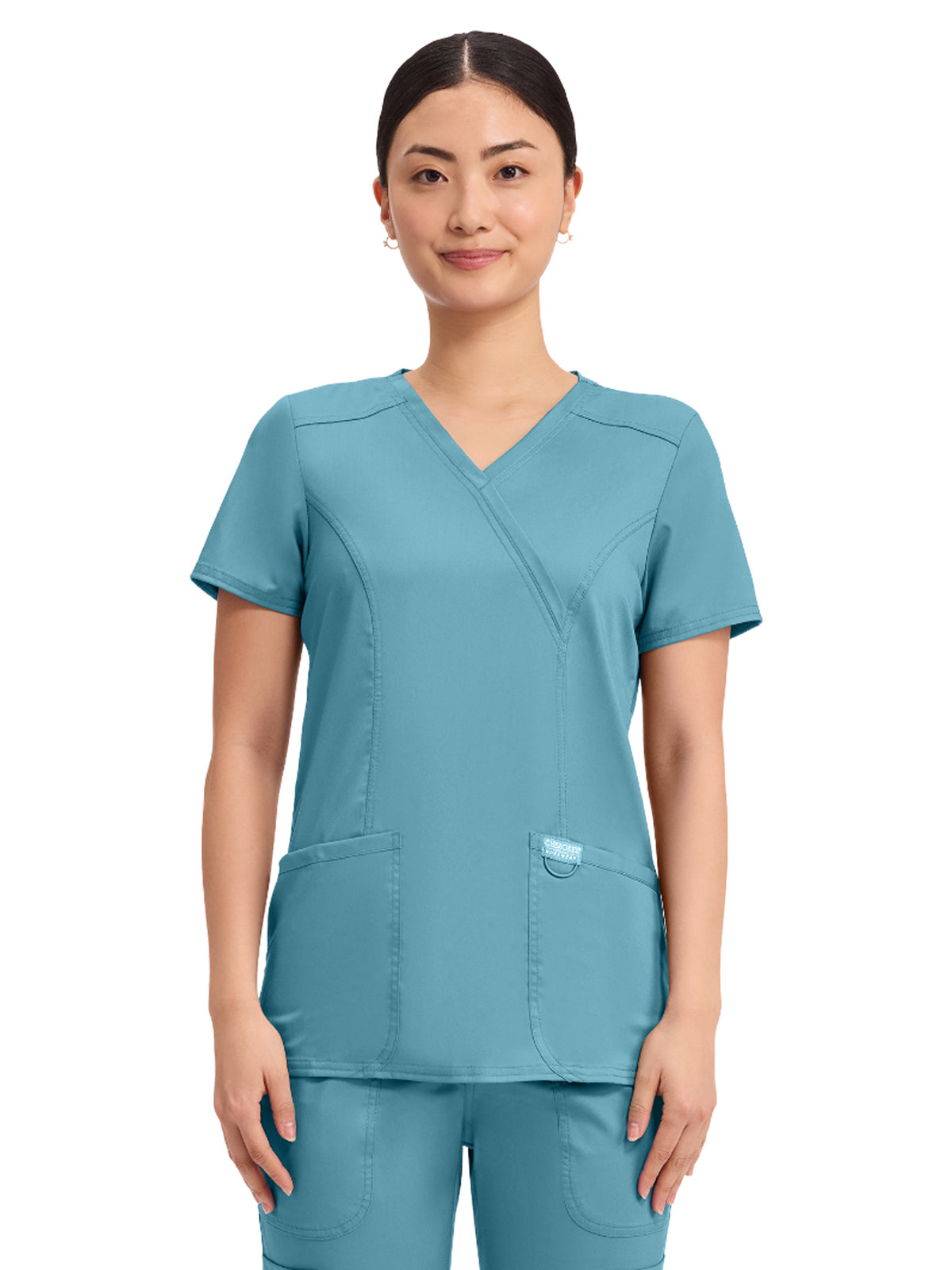 Cherokee - Workwear Revolution - Women's 2-Pocket Mock Wrap Top