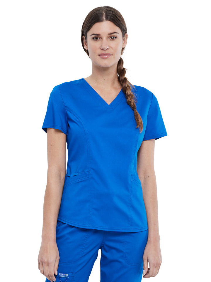 Cherokee - Workwear Revolution - Women's 2-Pocket V-Neck Top