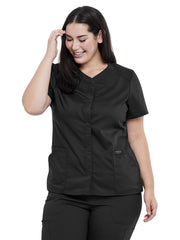 Cherokee - Workwear Revolution - Women's 4-Pocket Snap Front V-Neck Top
