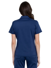 Cherokee - Workwear Revolution - Women's 1-Pocket Tuckable Snap Front Polo Shirt
