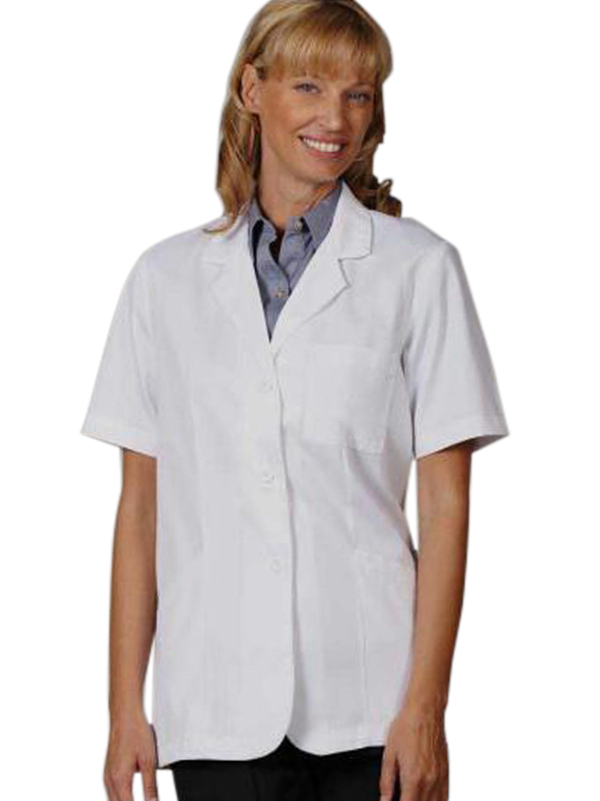 Fashion Seal - Women's Three-Pocket 30" Short-Sleeve Consultation Lab Coat
