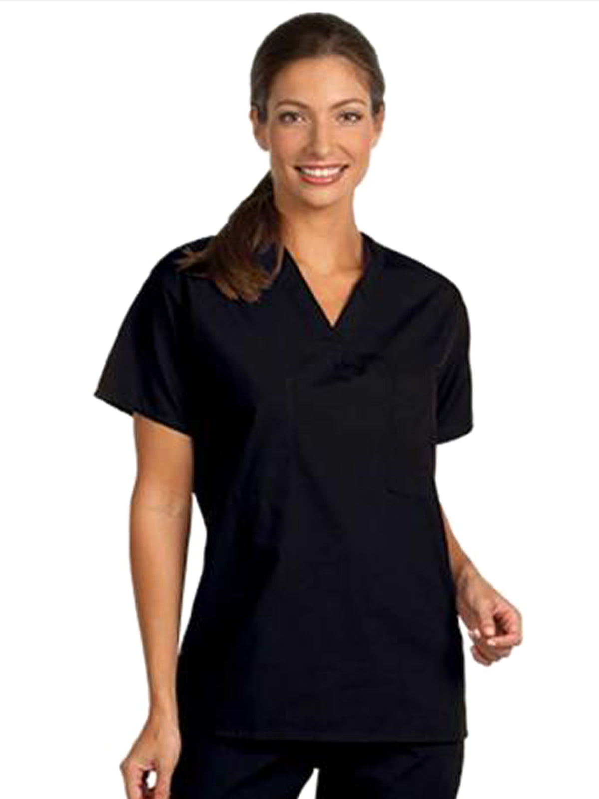 Fashion Seal Fashion Poplin - Unisex Reversible V-Neck Top in Black