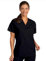 Fashion Seal Fashion Poplin - Unisex Reversible V-Neck Top in Black