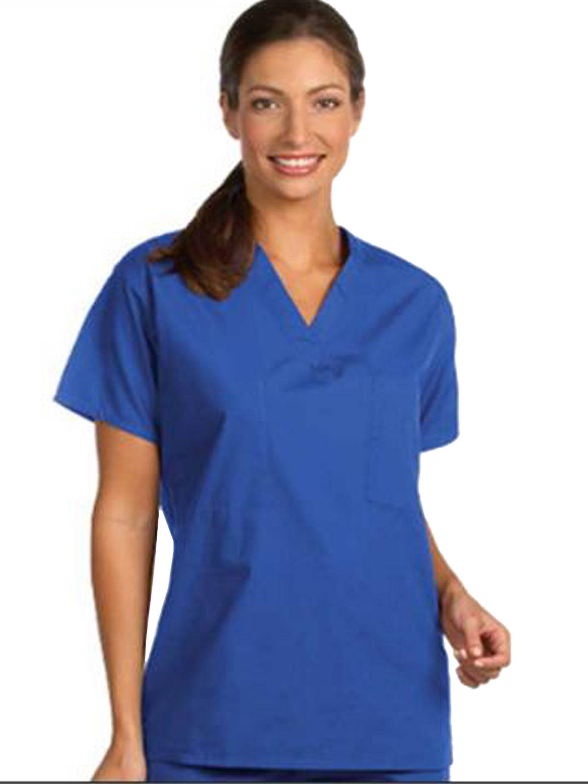 Fashion Seal Fashion Poplin - Unisex Reversible V-Neck Top in Blueberry