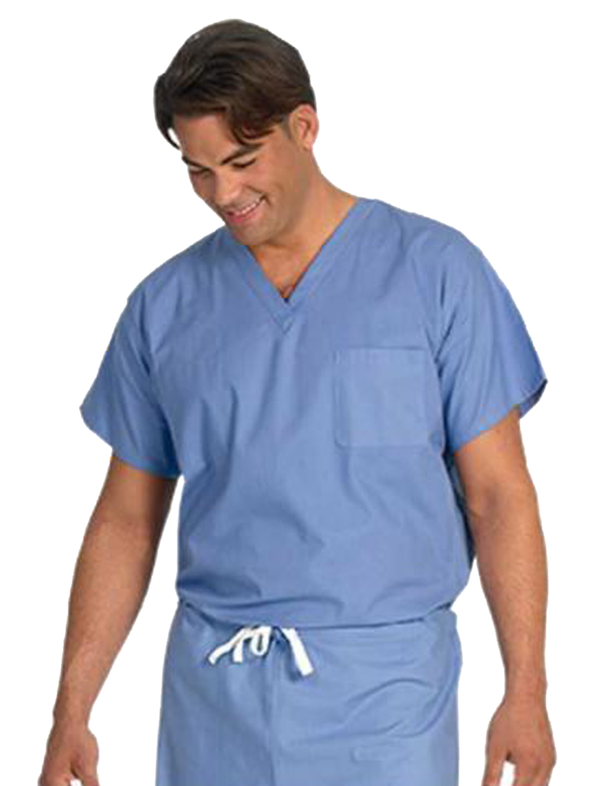 Fashion Seal Fashion Poplin - Unisex Reversible V-Neck Top in Ciel Blue